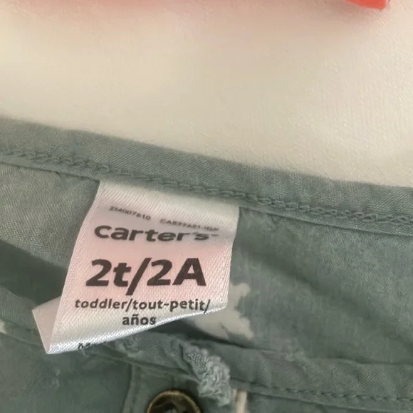 Kids Green Blouse Orange Patterned Kids Top and Ruffled Bell Bottom Jeans - Picture 3 of 7